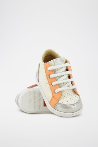 Zapatillas de piel - Blanco, naranja y violeta
