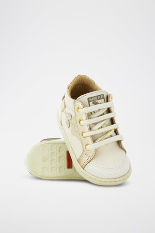 Zapatillas de piel - Dorado y verde