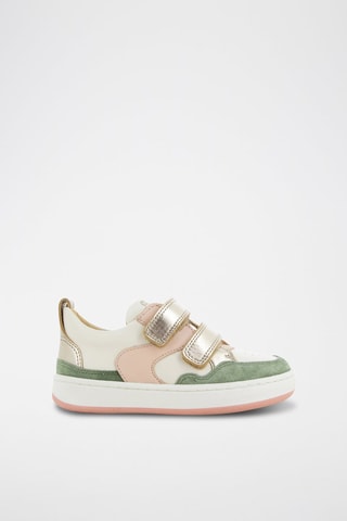 Zapatillas de piel caprina - Blanco, verde y rosa