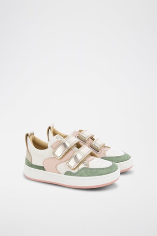 Zapatillas de piel caprina - Blanco, verde y rosa