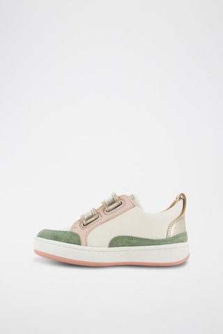 Zapatillas de piel caprina - Blanco, verde y rosa
