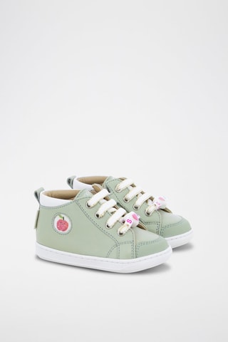 Zapatillas de piel - Blanco, rojo y verde