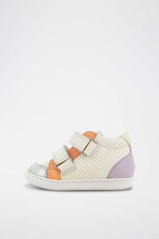 Zapatillas de piel - Blanco, naranja y violeta