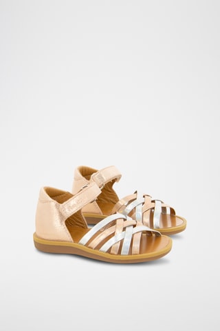 Sandalias de piel Poppy Lux - Beige y violeta