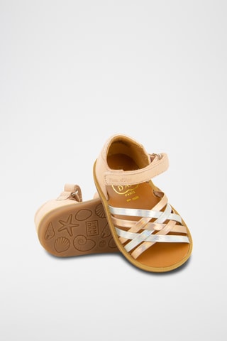 Sandalias de piel Poppy Lux - Beige y violeta