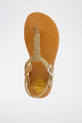 Sandalias de nobuk Plagette Antic Tong - Marrón