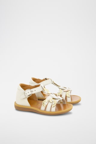 Sandalias de piel Poppy Multi Daisy - Blanco