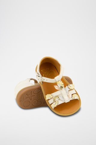Sandalias de piel Poppy Multi Daisy - Blanco