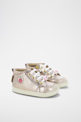 Zapatillas altas de piel ovina Bouba Alphabet - Marrón