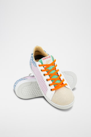 Zapatillas de piel Top-Lo - Blanco y rosa