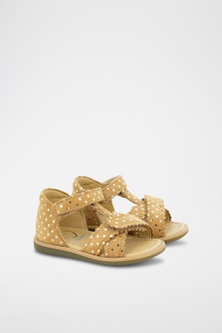 Sandalias de piel ovina Tity Cross - Camel