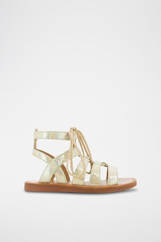 Alpargatas de piel Plagette Guily Strap - Plateado