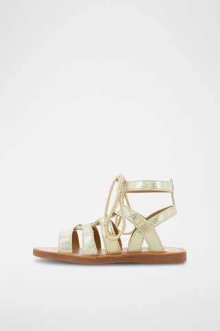 Alpargatas de piel Plagette Guily Strap - Plateado
