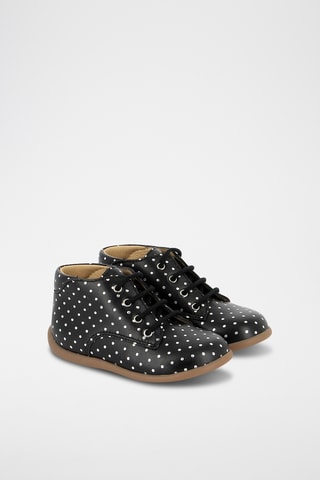 Botines de piel Stand-Up Derby Sl - Plateado y negro