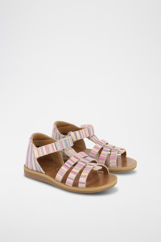 Sandalias de piel Poppy Strap Sl - Beige y violeta