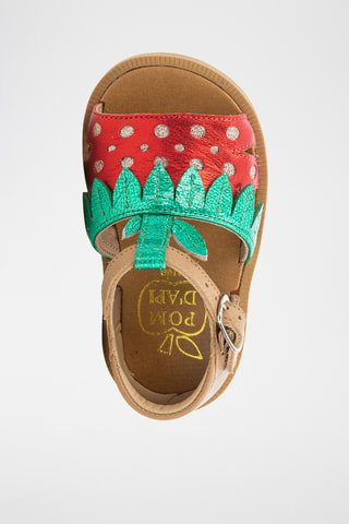 Sandalias de piel Poppy Berry - Rojo