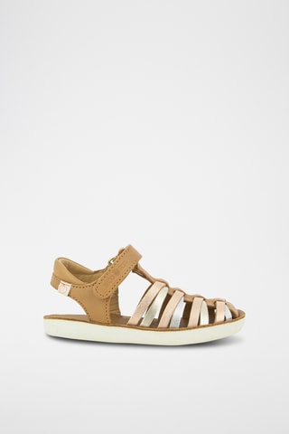 Sandálias de couro Goa Ipy - Camel e multicor