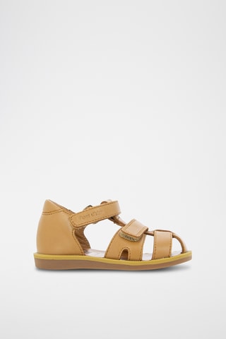 Sandálias em couro Poppy Boy Strap - Castanho