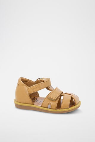 Sandálias em couro Poppy Boy Strap - Castanho