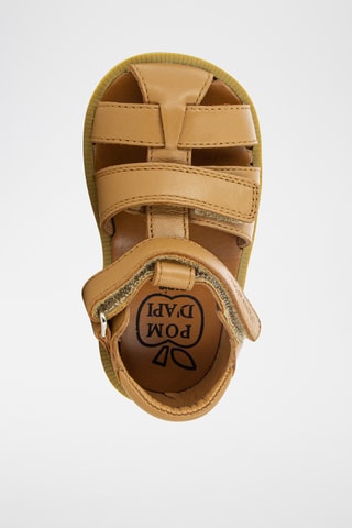 Sandálias em couro Poppy Boy Strap - Castanho