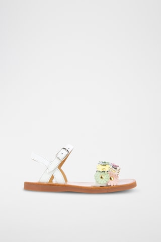 Sandalias de piel Plagette Multi Flo - Blanco y multicolor