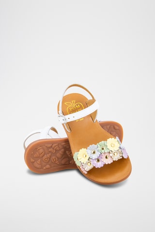 Sandalias de piel Plagette Multi Flo - Blanco y multicolor