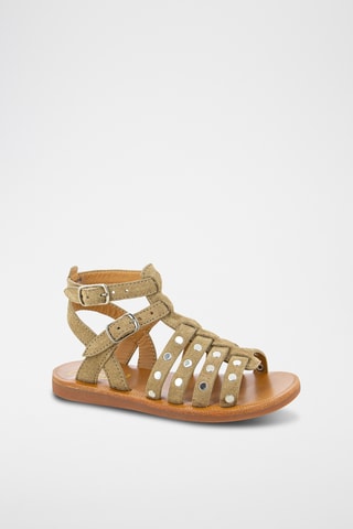 Alpargatas de nobuk Plagette Stud - Marrón