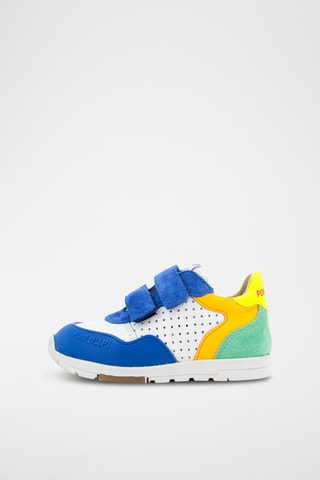 Zapatillas de piel Pouss Bump Perfo - Blanco y azul