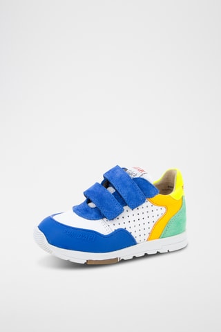 Zapatillas de piel Pouss Bump Perfo - Blanco y azul