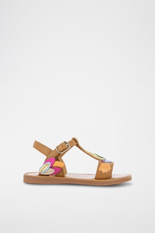 Sandalias de piel Plagette Colibri - Camel y multicolor