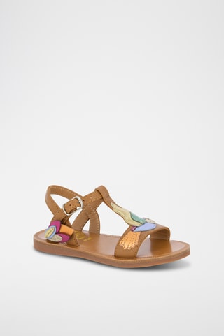 Sandalias de piel Plagette Colibri - Camel y multicolor