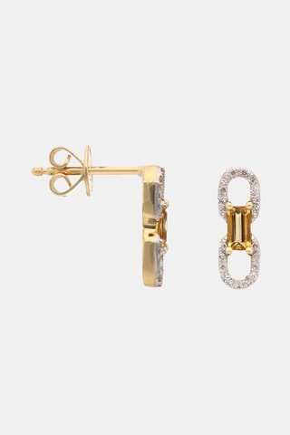 Pendientes Mylène - Oro amarillo, diamantes y citrinos