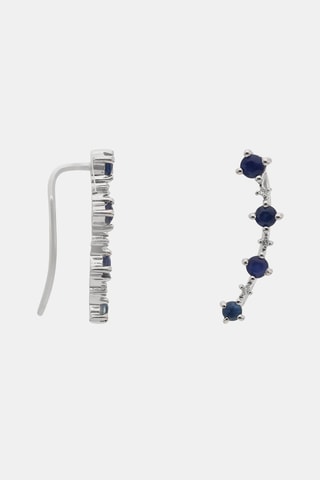 Pendientes Océan - Oro blanco, diamantes y zafiros