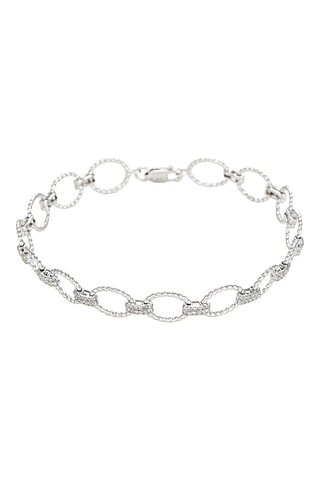 Pulsera Rivière Encadenada - Oro blanco y diamantes
