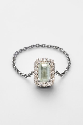 Anillo Neya - Oro blanco, diamantes y amatistas