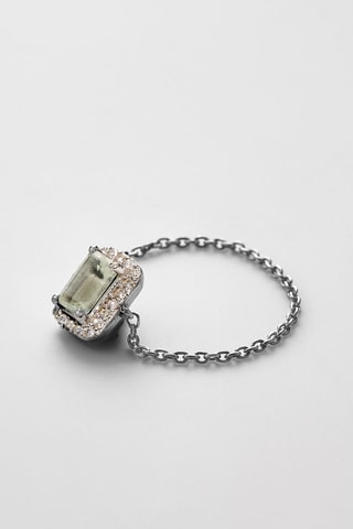 Anillo Neya - Oro blanco, diamantes y amatistas