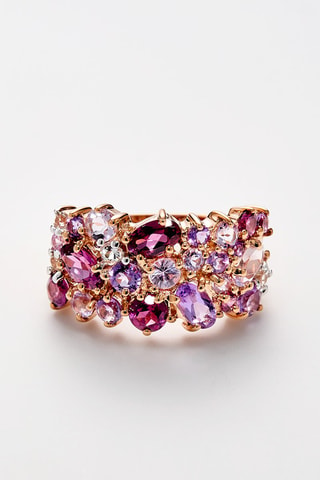 Anillo Cotton Candy - Oro rosa, rodolitas, amatistas, zafiros y topacio