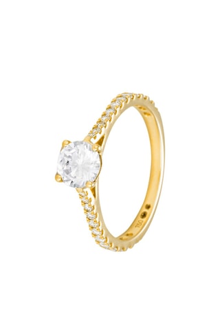 Anillo Royal - Oro amarillo, diamantes y solitario