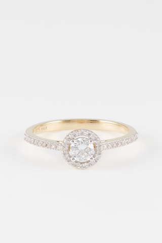Anillo Ahimsa - Oro amarillo, diamantes y solitario