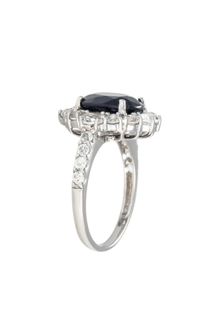 Anillo Palaia - Oro blanco, topacios y zafiro