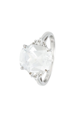 Anillo Elif - Oro blanco y topacios 