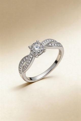 Anillo Bel Eclat - Oro blanco y diamantes