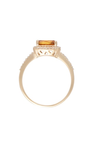 Anillo Rio Grande - Oro amarillo, diamante y citrino