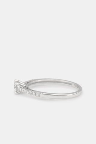 Bague Dis-moi OUI - Or blanc, diamants et solitaire