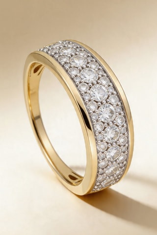 Anillo Trishiras - Oro amarillo y diamantes