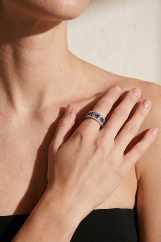 Anillo Lady Blue - Oro blanco, diamantes y zafiros