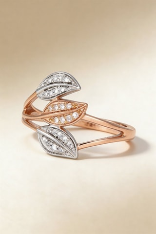 Anillo Aditi - Oro blanco, oro rosa y diamantes