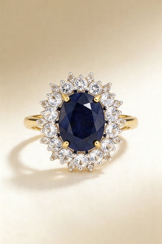 Anillo Soleil Bleu - Oro amarillo y zafiros