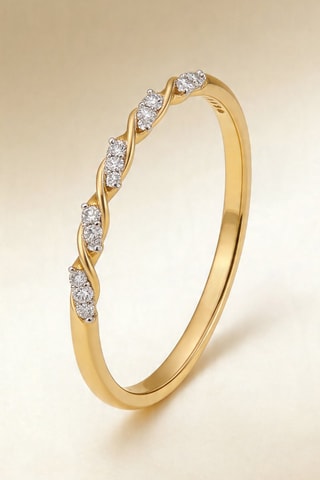 Anillo Eternelle Torsade - Oro amarillo y diamantes