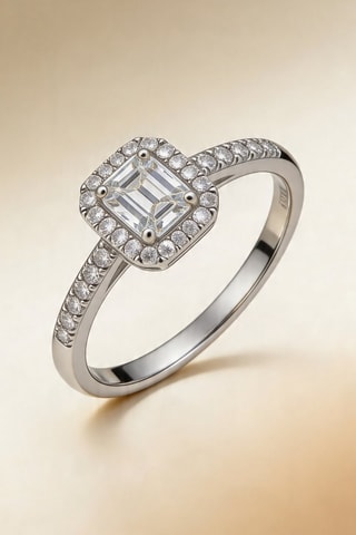 Bague Solitaire Lumineux - Or blanc et diamants